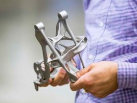 GM joined forces with Autodesk to develop the first 3D-printed and functionally optimised seat holder. Photo: GM