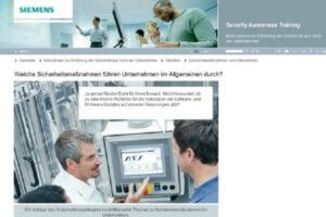 Look out! Cyberattacks can be prevented by training employees in the company or online - or at least by reducing the impact. Photo: Siemens