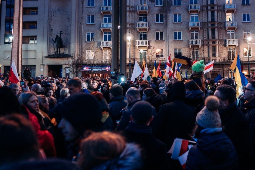 Beispiel einer Demonstration, die derzeit an vielen Orten Europas stattfinden ©Artūras Kokorevas, Pexels